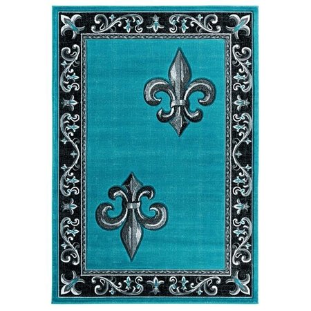 UNITED WEAVERS OF AMERICA United Weavers of America 2050 11269 35C 2 ft. 7 in. x 4 ft. 2 in. Bristol Lilium Turquoise Rectangle Rug 2050 11269 35C